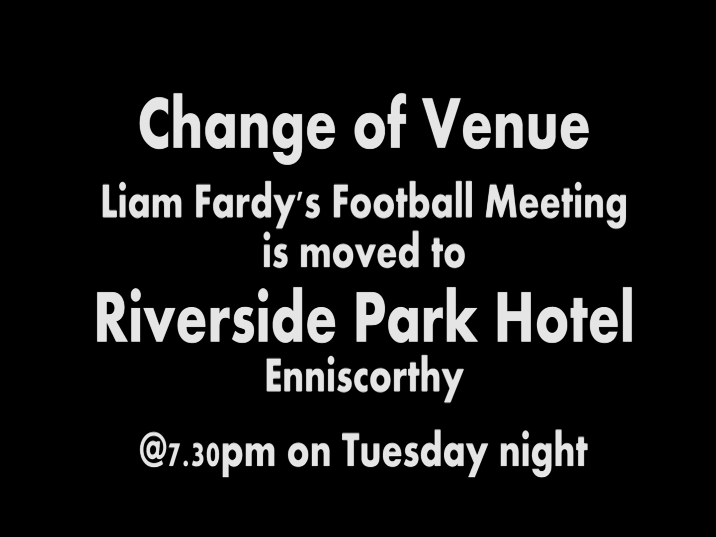 Read more about the article Change of venue for Tuesday’s meeting